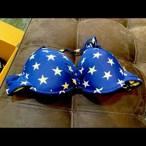 Blue Starred Bikini Top 4th of July INMocean brand XL push up